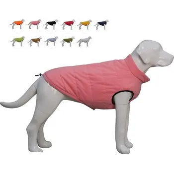 Kosmetika pro psa Lovelonglong Nepromokavá fleecová zimní vesta pro psy - psí kabát na knoflíky, růžová, velikost S