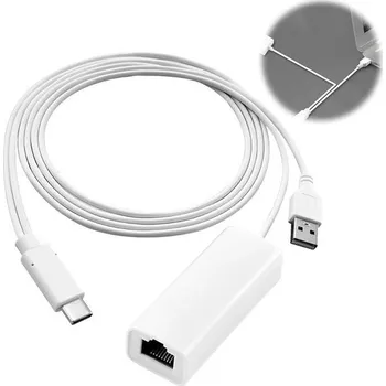 USB ethernetový adaptér suuosl, 1 GB, USB-C na RJ45, kabelový síťový adaptér s kabelem USB 2.0 pro