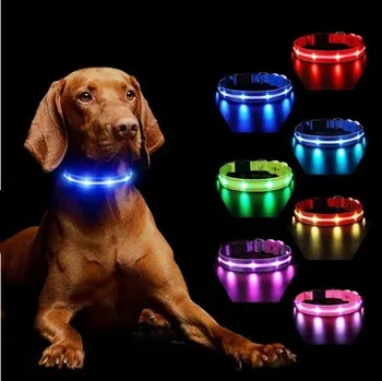 Obojek pro psa MASBRILL Psí obojek Světelný dobíjecí, svítivý obojek pro psy 7 RGB barevných změn s 8 světelnými