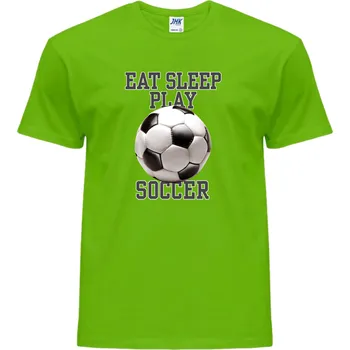 Pánská móda panske_bavlnene_tricko_potisk_hraj_fotbal Barva: Lime - limetková, velikost: XXL