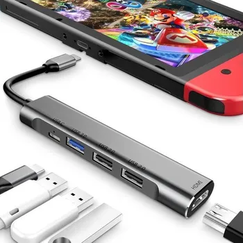 USB hub USB HUB 3XI 5-in-1 stříbrný