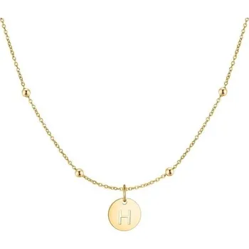 Náhrdelník Unikátní dámský přívěsek s gravírovanou iniciálou. Řetízek z chirurgické oceli pokovený