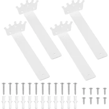 Zahradní sestava 4 ks. Držák plovoucí police bílý, Kovová úhlová police, Vysoce odolná podpěra police, Držák police,