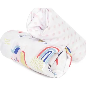 Prostěradlo Dvoudílná sada napínacích prostěradel FlyIdeas do kočárků, korbiček a košíků Moses 75x35 cm – 100%