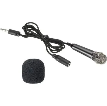 Mikrofon PATIKIL Mini mikrofon Přenosný hlasový mikrofon černý pro nahrávání hlasu a zpěv Balení po 1 kusu