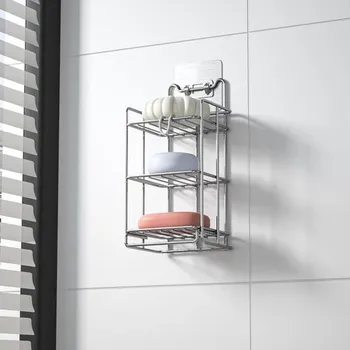 Věšák Bernkot třípatrový držák na mýdlo, miska na mýdlo z nerezové oceli 304 do koupelny, odnímatelný