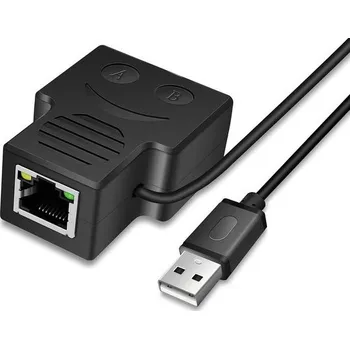 Síťový kabel CERRXIAN Rozbočovací adaptér RJ45 1 až 2 porty samice CAT5 LAN Ethernet, podpora 2 portů pro