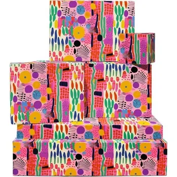 Party dekorace Růžový dárkový balicí papír – 6 ks