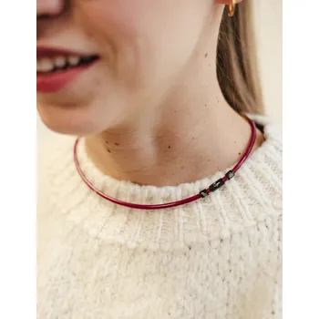 Náhrdelník Náhrdelník Simply - vínový Délka: 49cm, Barva zapínání: černá