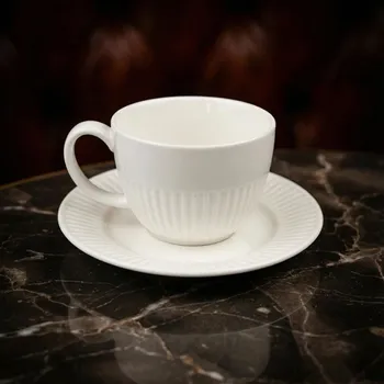 Talíř Šálky s podšálky 230 ml bílé 6 ks