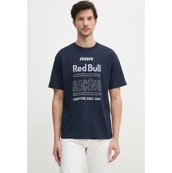 Pánské oblečení Bavlněné tričko Red Bull Racing x Pepe Jeans RACING HISTORY TEE RM500020 námořnická modř 59X, vel. M