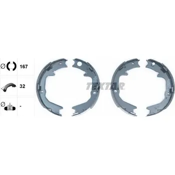 Brzdová čelist Sada brzdových čelistí, parkovací brzda TEXTAR 91063000