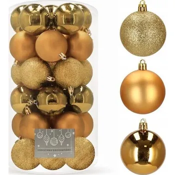 Vánoční dekorace SADA VÁNOČNÍCH BANĚK Sada vánočních baněk na stromeček 30 ks, nerozbitné vánoční ozdoby