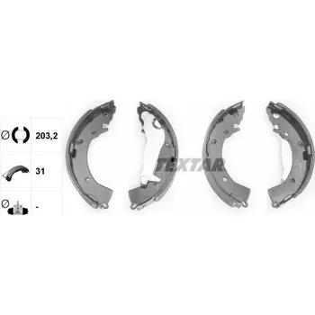 Brzdová čelist Sada brzdových čelistí TEXTAR 91063300