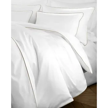 Povlečení Povlečení MARO HOME bílé s béžovým lemem 160x200