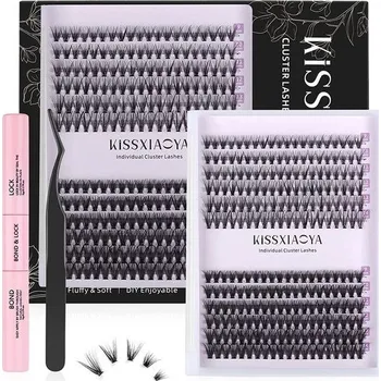 Přípravek na nehty KISSXIAOYA Sada klipů a aplikátorů na řasy pro kutily, sada pro domácí řasy s různými clustery