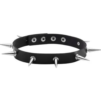 Náhrdelník JJDreams 2ks punkový choker set vintage špičatý límec náhrdelník pro ženy muže pu kůže gotický