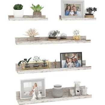 Knihovna Nástěnná police Giftgarden 60cm, břízově bílá plovoucí nástěnná obrazová římsa do obývacího pokoje,