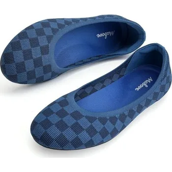 Dívčí zimní obuv Dámské balerínky Mabove, pohodlné nazouvací, pletené, ploché, s podpůrnou stélkou (modré, 38 EU)