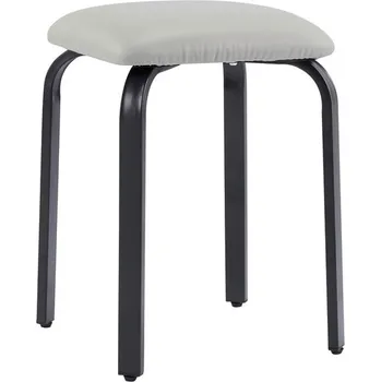 Stolička Stolička Balama čtvercová, černošedá, stohovatelná, čalouněná, 45 x 31 x 31 cm, vyrobená z kovu s