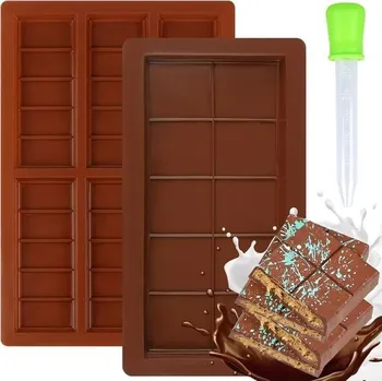 JIANGZHIB 2 balení silikonových čokoládových forem potravinářské kvality, extra hluboké čokoládové
