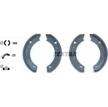 Brzdová čelist Sada brzdových čelistí, parkovací brzda TEXTAR 91048301