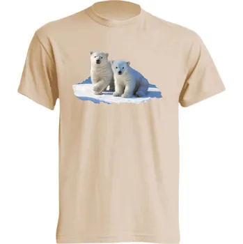 Pánské oblečení tricko_potisk_ledni_medvedi Barva: Lime stone - krémová, velikost: M