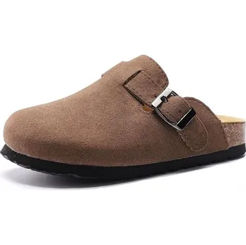 Dětské kožené dřeváky Hezeisoar, dívčí pantofle s nastavitelnou přezkou, chlapecké pantofle s