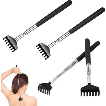 Masážní přístroj Teleskopické škrabadlo na záda, přenosný masážní přístroj z nerezové oceli, výsuvné škrabadlo na