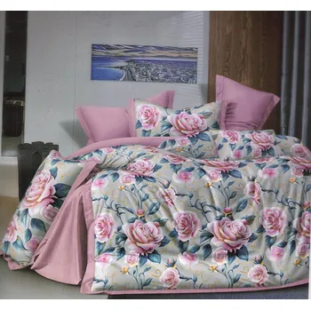 Povlečení NOVINKA 2026 ! EXKLUZIVNÍ OBOUSTRANNÉ BAVLNĚNÉ POVLEČENÍ NA FRANCOUZSKOU PŘIKRÝVKU 200x220 / 70x90cm - RÓZA