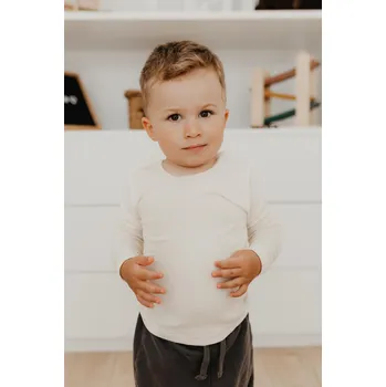 Dětské merino triko s dlouhým rukávem barva krémová merino/hedvábí/bavlna Cosilana Velikost: 92