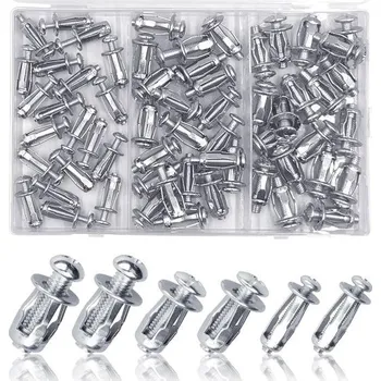 60 kusů kotev do dutých stěn pro sádrokarton, kotvy do dutých sádrokartonových desek, pozinkované