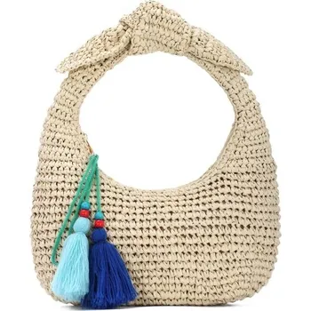 Kabelka EVEOUT Dámská rafiová psaníčka s mašlí, letní elegantní půlměsícová psaníčka na svatební párty,