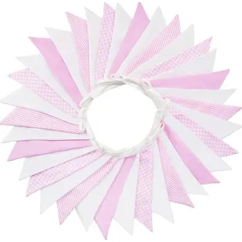 Party dekorace G2PLUS 10M bavlněná girlanda s praporkem, narozeninová girlanda pro venkovní narozeninovou oslavu a