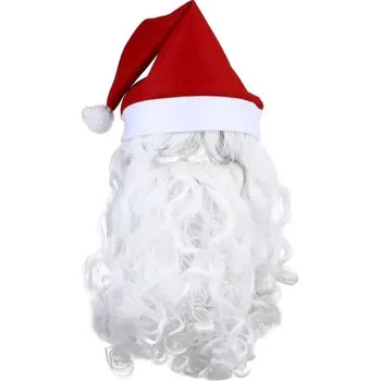 Paruka Beaupretty Santa paruka a vousy sada, 3 kusy, vánoční paruka, Santa Claus paruka a vousy, vánoční
