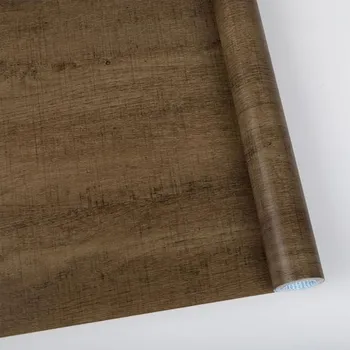 Tapeta Abyssaly Samolepicí vinylová tapeta s efektem dřeva na nábytek, Vintage hnědá samolepicí tapeta 30