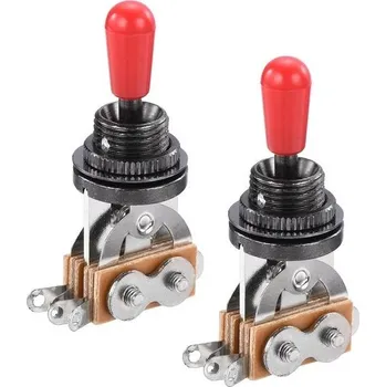 Elektrická kytara QUARKZMAN 3polohový přepínač pro kytaru, rovný přepínač, černý přepínač s tmavě červenými krytkami