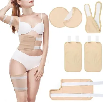 Masážní přípravek 6dílná sada na zábaly s ricinovým olejem, organický ricinový olej, zábal na játra, opakovaně