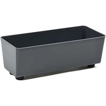 Zahradní dekorace LAMELA Obdélníkový květináč s elegantními nožičkami – Antracitový květináč z robustního plastu