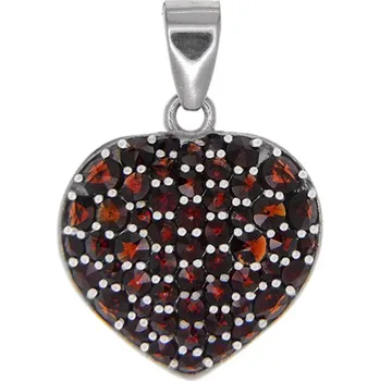 Přívěsek Český Granát přívěsek stříbrný 141233 Červená