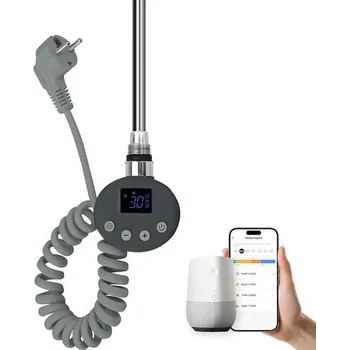Koupelnový nábytek Topné těleso EMKE s termostatem pro koupelnové radiátory 300 W, chytrá WiFi nerezová topná patrona