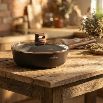 Pánev Hluboká pánev na indukci s poklicí Starke Pro Starlet Brown 28 x 8 cm