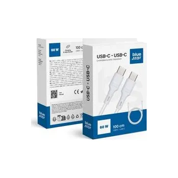 Kabel USB‑C – USB‑C Blue Star 3A 60 W 1 m DC-001CC3.0 bílý - Blue Star + zdarma možnost vyzkoušet a vrátit zboží do 30 dní