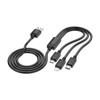 Kabel 3v1 USB-A na Lightning / Micro USB / USB-C Hoco X74, 2 A, 1 m, černý - Hoco + zdarma možnost vyzkoušet a vrátit zboží do 30 dní