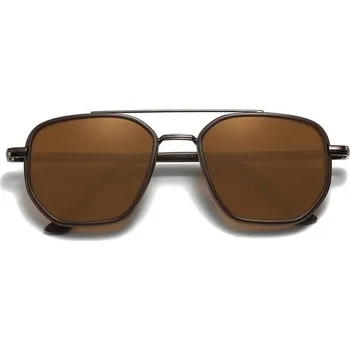 Polarizované sluneční brýle TJUTR pro muže a ženy, šestihranný kovový rám, antireflexní čočky s