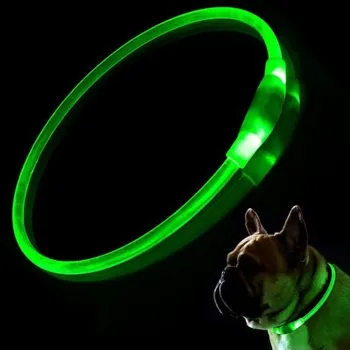 Obojek pro psa LED obojek pro psy, dobíjecí přes USB, blikající obojek pro noční bezpečnost, nastavitelný,