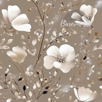 Úplet, Květy kapučíno (E) (Top kvalitní úplet Bella digitisk)