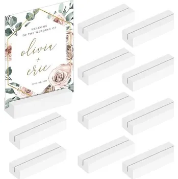 Rám na obraz Sprifityy 10 ks dřevěných držáků na vizitky, držáky na jmenovky z bukového dřeva, dřevěné držáky na