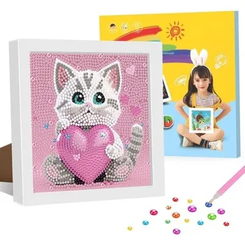 Diamantové malování GHHKUD diamantová malba pro děti, 5D DIY kreativní diamantová malba s fotorámečky, malování podle