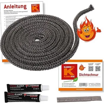 Příslušenství ke kotli Těsnicí šňůra do trouby 2,5 m včetně lepidla, sada na opravu komína o rozměru 10 mm, vysoce